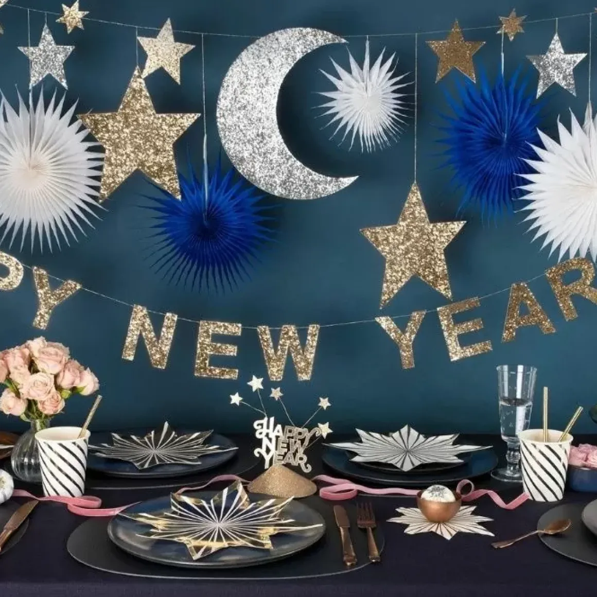 Bordjes Gold Stripe Stars (8St) Meri Meri