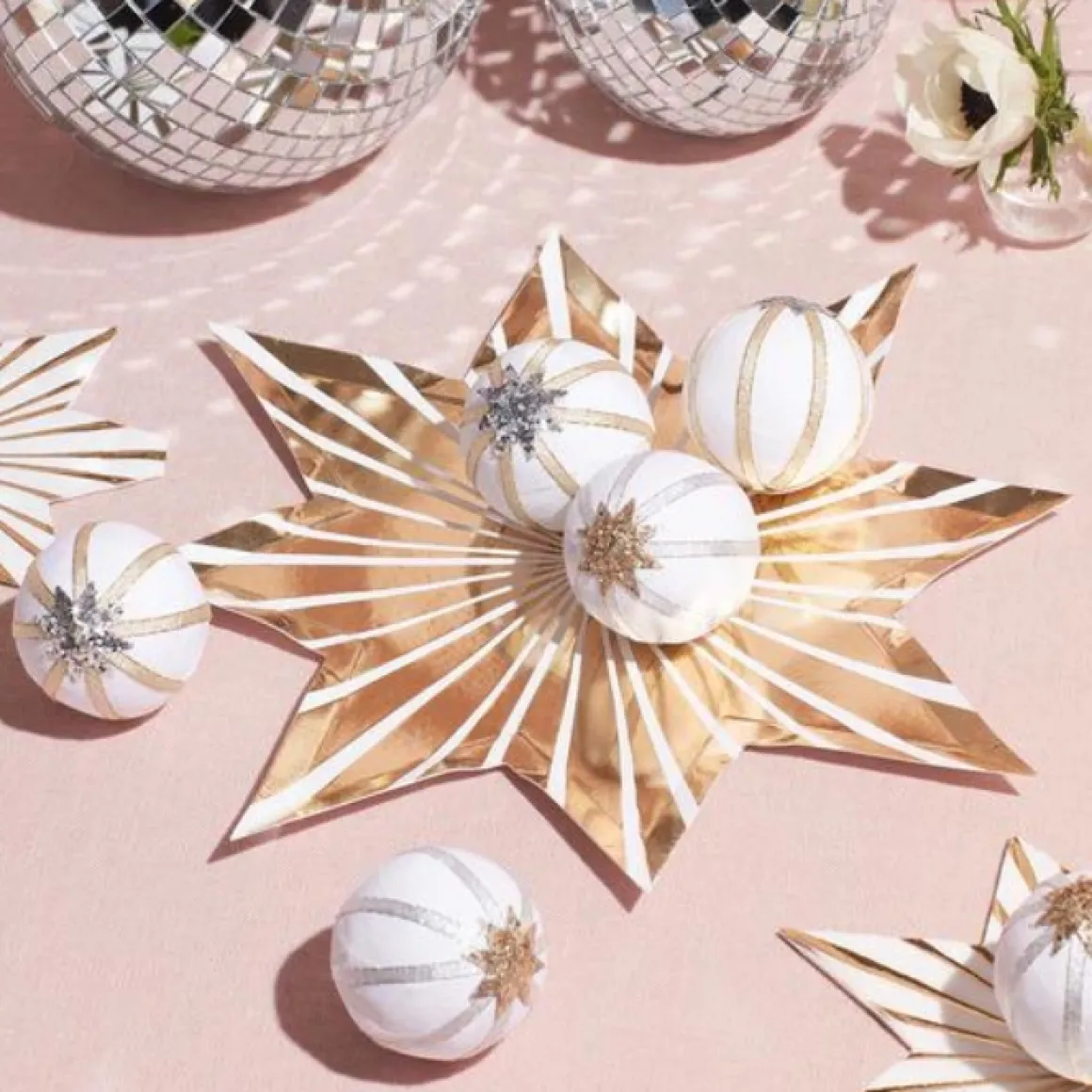 Bordjes Gold Stripe Stars (8St) Meri Meri