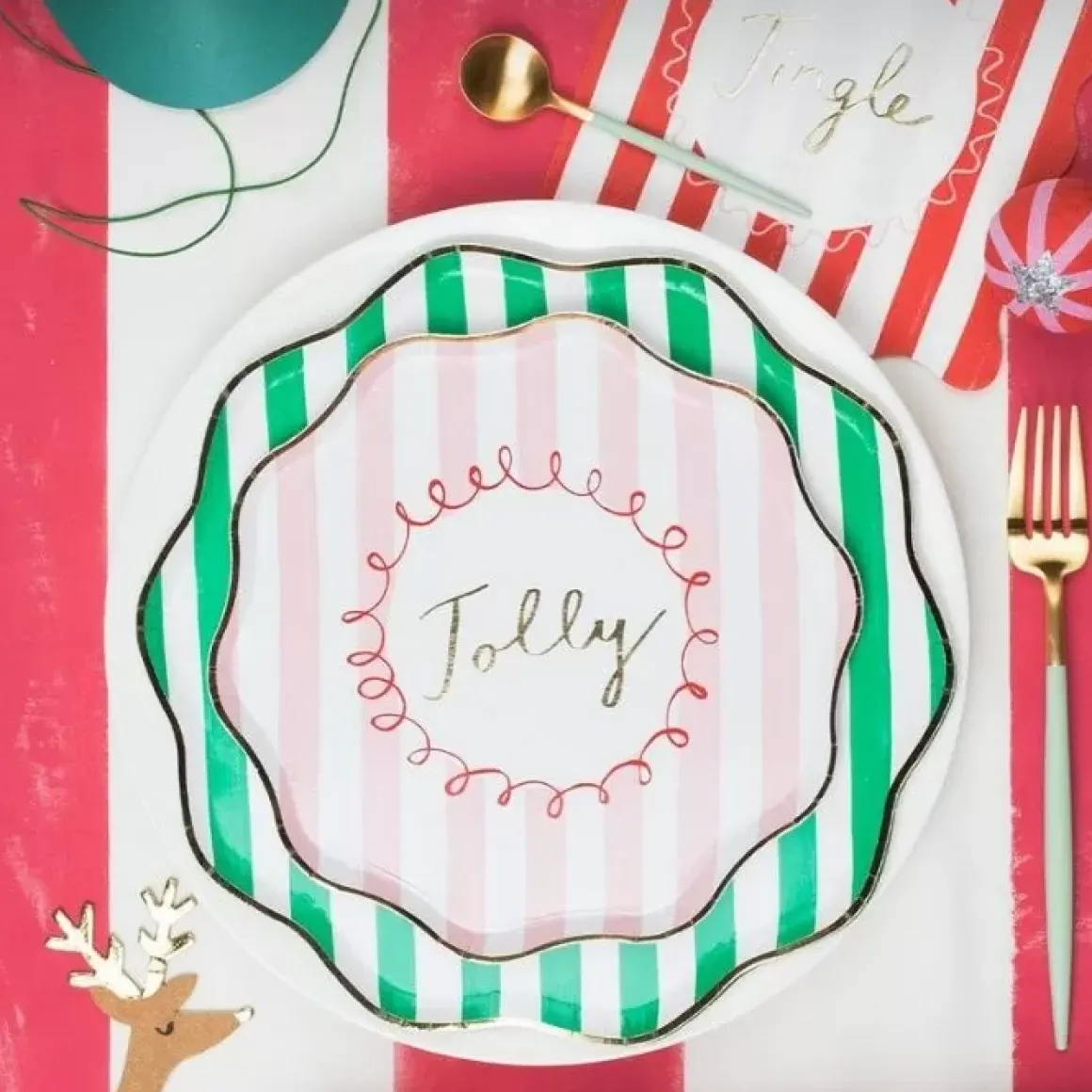 Bordjes Striped Christmas (8St) Meri Meri