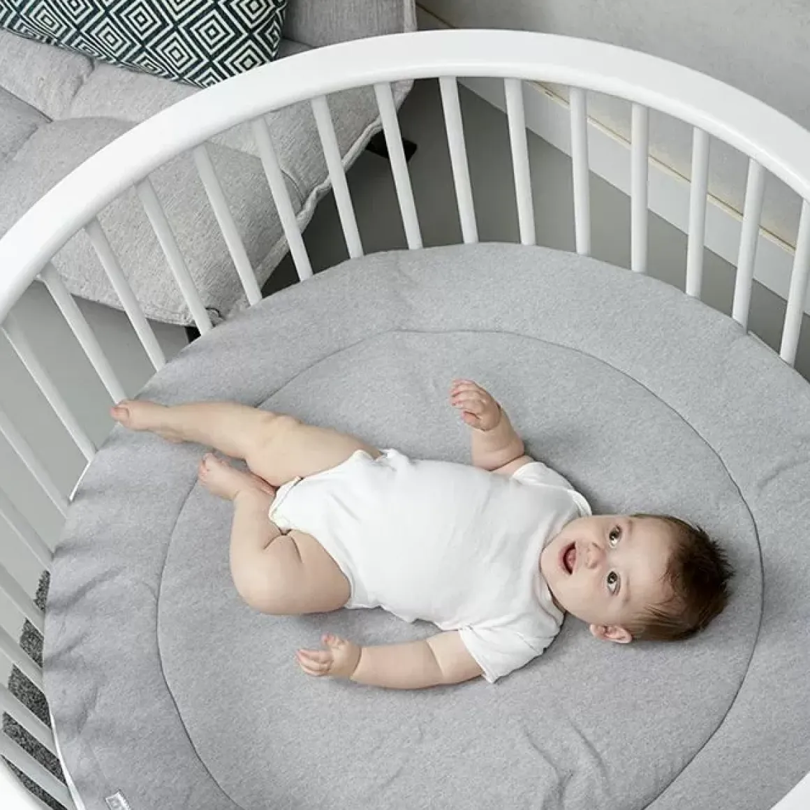 Boxkleed Rond Knit Forest Green (95Cm) Meyco