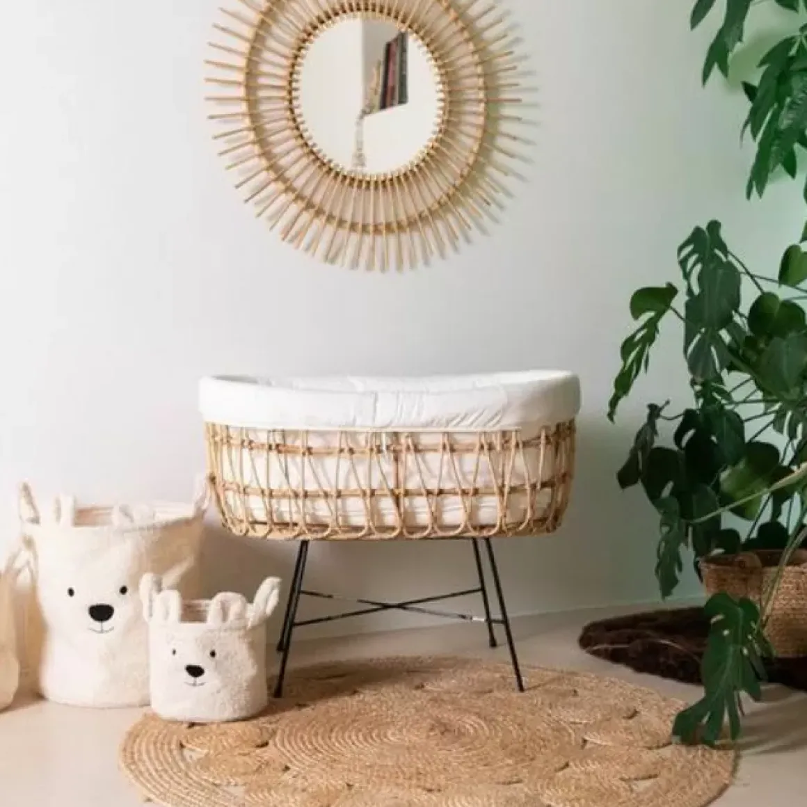 Childhome Rotan Wieg Met Matras Ecru