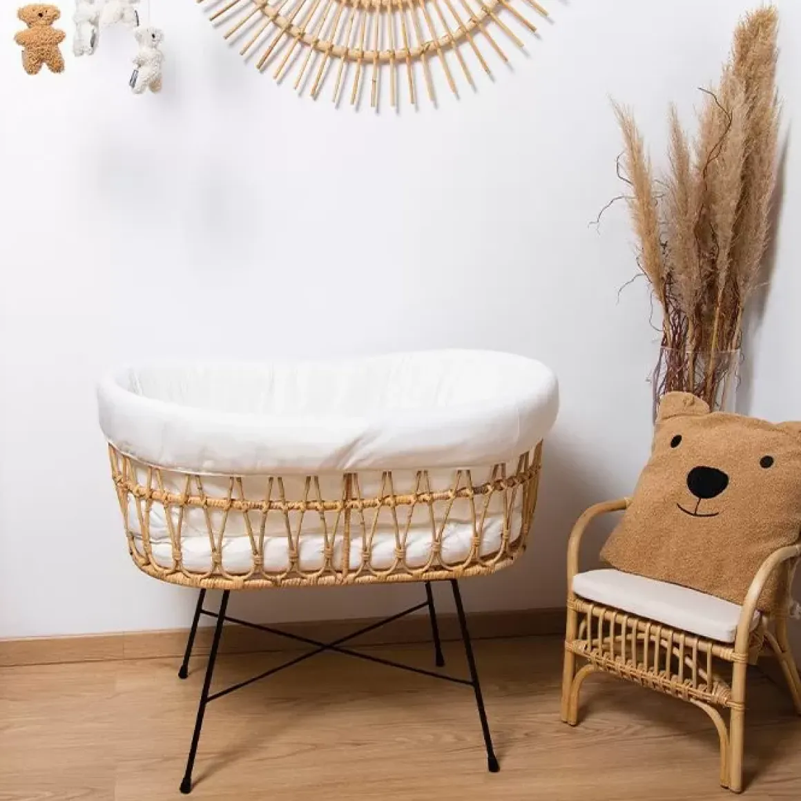 Childhome Rotan Wieg Met Matras Ecru