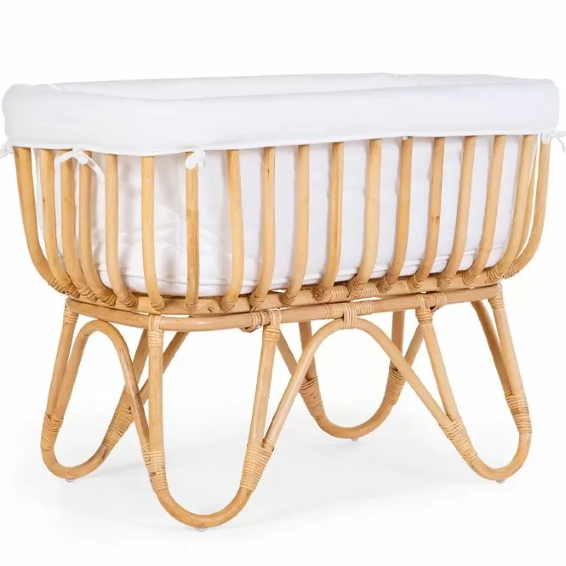 Childhome Rotan Wieg Met Wiegbekleding Ecru