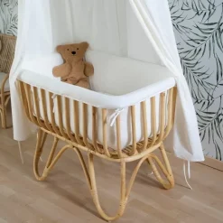 Childhome Rotan Wieg Met Wiegbekleding Ecru