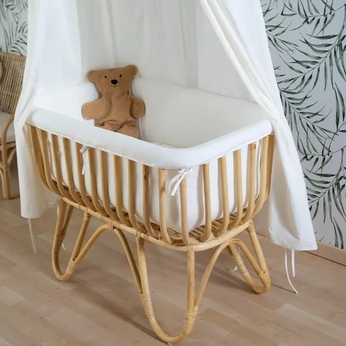 Childhome Rotan Wieg Met Wiegbekleding Ecru