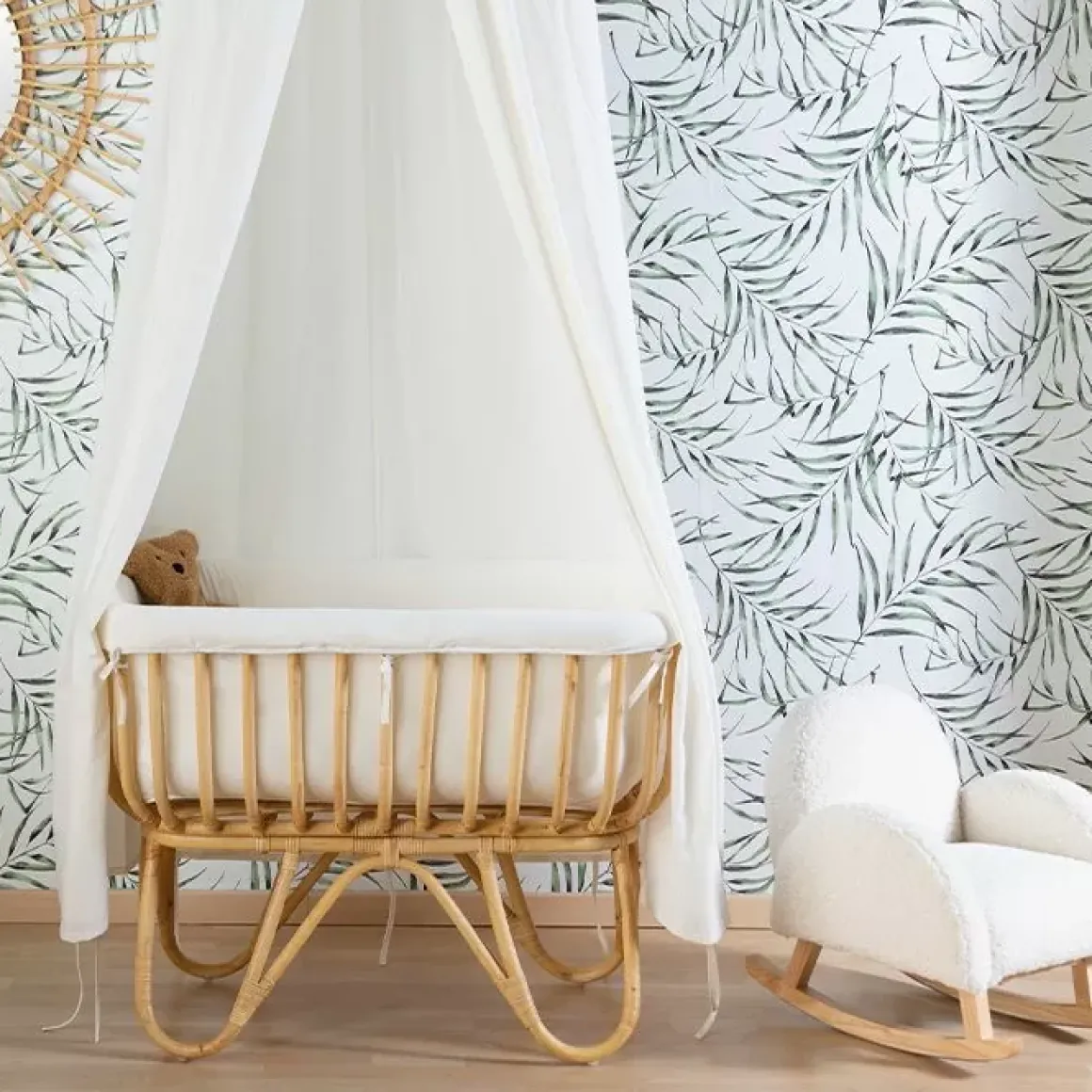 Childhome Rotan Wieg Met Wiegbekleding Ecru