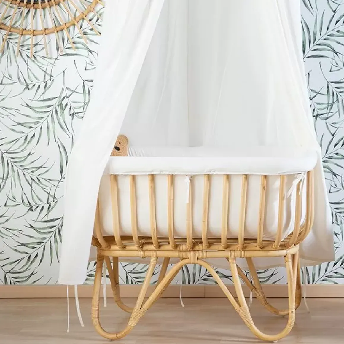 Childhome Rotan Wieg Met Wiegbekleding Ecru