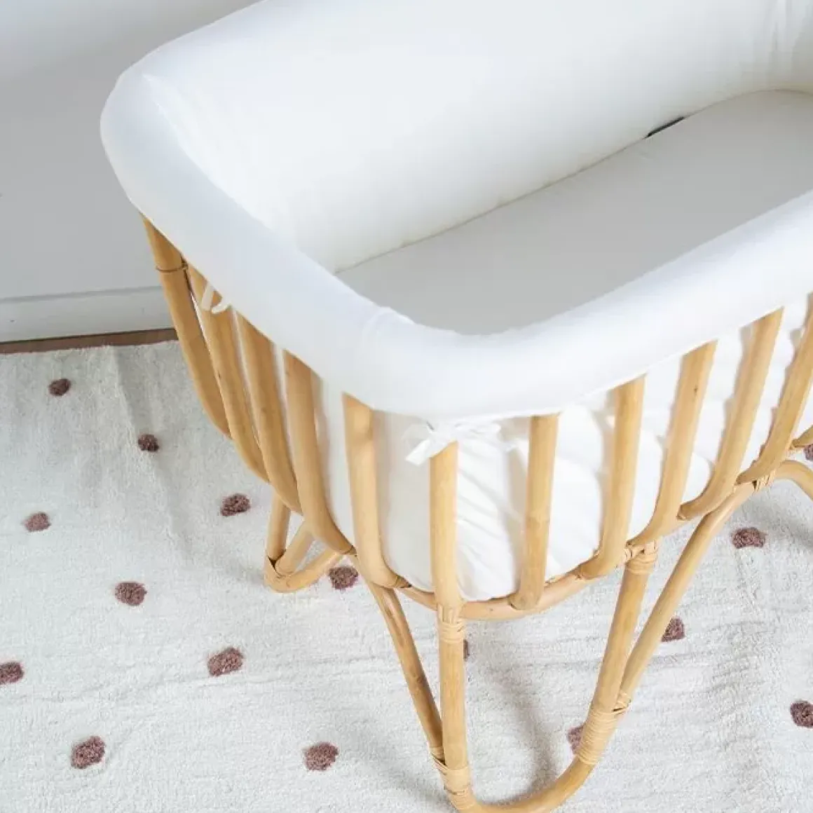 Childhome Rotan Wieg Met Wiegbekleding Ecru