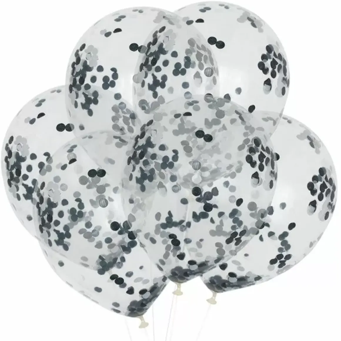 Confetti Ballonnen Zwart-Wit (6St) House Of Gia