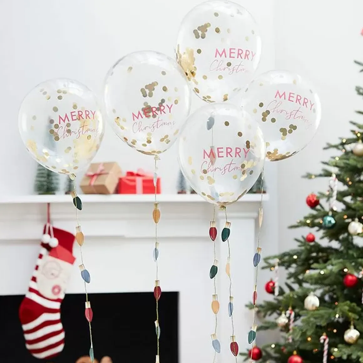 Confettiballonnen Merry Christmas Merry Everything (5St)