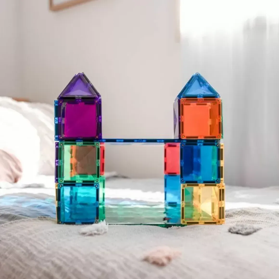 Connetix Tiles Basis Bouwplaten Rainbow (2St)