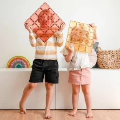 Connetix Tiles Basis Bouwplaten Lemon & Peach (2St)