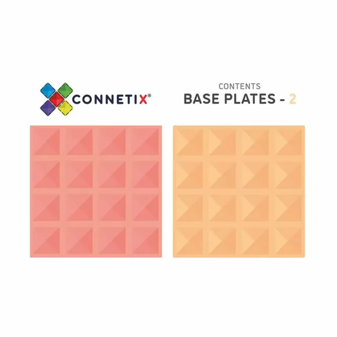 Connetix Tiles Basis Bouwplaten Lemon & Peach (2St)