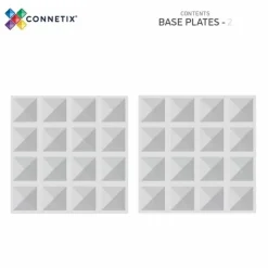 Connetix Tiles Basis Bouwplaten Clear Pack (2St) | Magnetische Bouwplaten | Kidsdeco.Nl