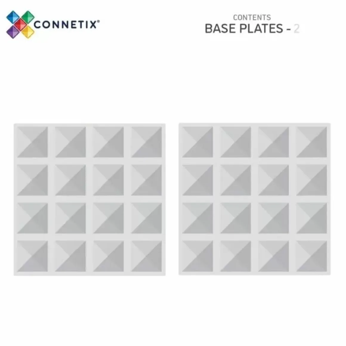 Connetix Tiles Basis Bouwplaten Clear Pack (2St) | Magnetische Bouwplaten | Kidsdeco.Nl
