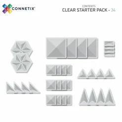 Connetix Tiles Clear Pack (34St) | Magnetische Bouwtegels | Kidsdeco.Nl