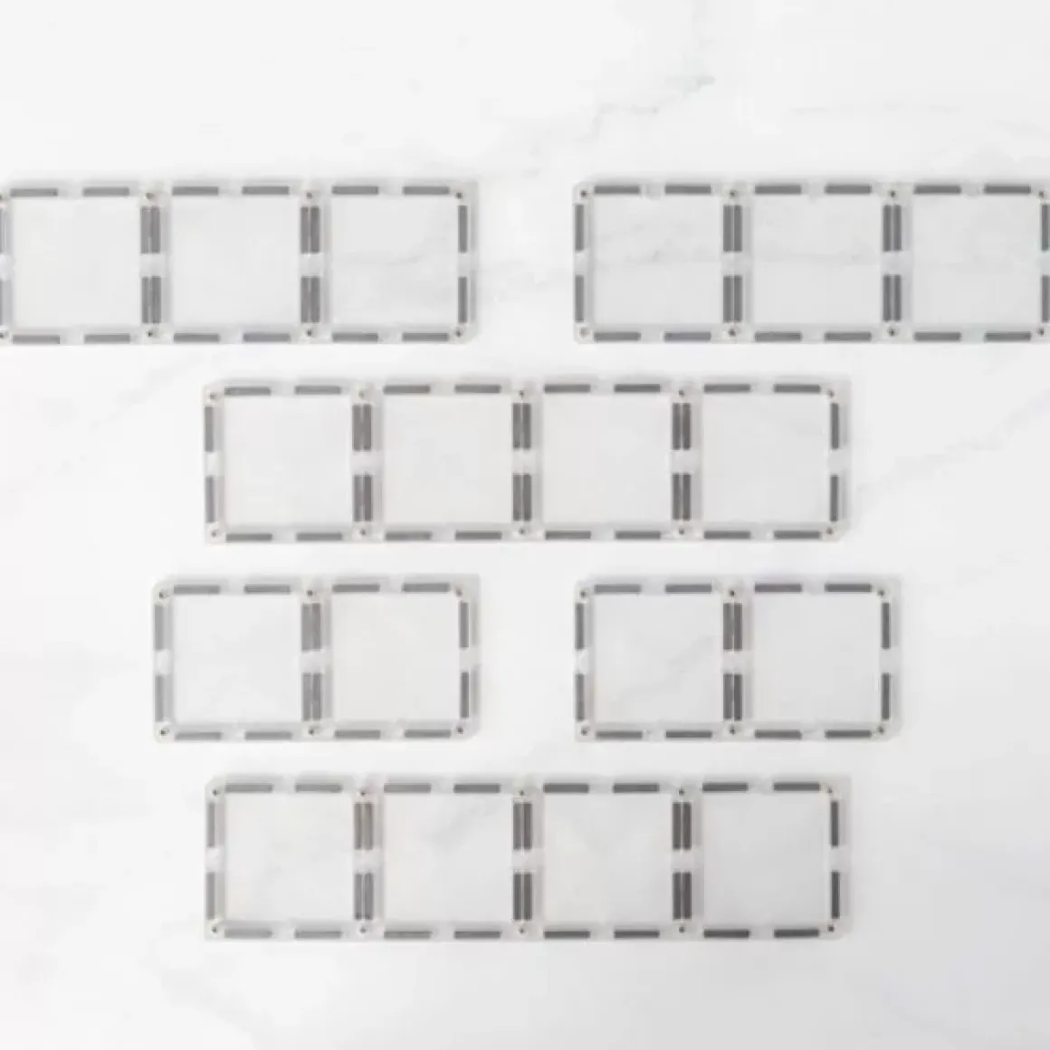Connetix Tiles Clear Rectangle Pack (12St) | Magnetische Bouwtegels | Kidsdeco.Nl