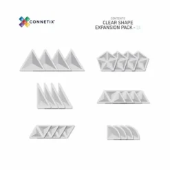 Connetix Tiles Clear Shape Expansion Pack (24St) | Magnetische Bouwtegels | Kidsdeco.Nl