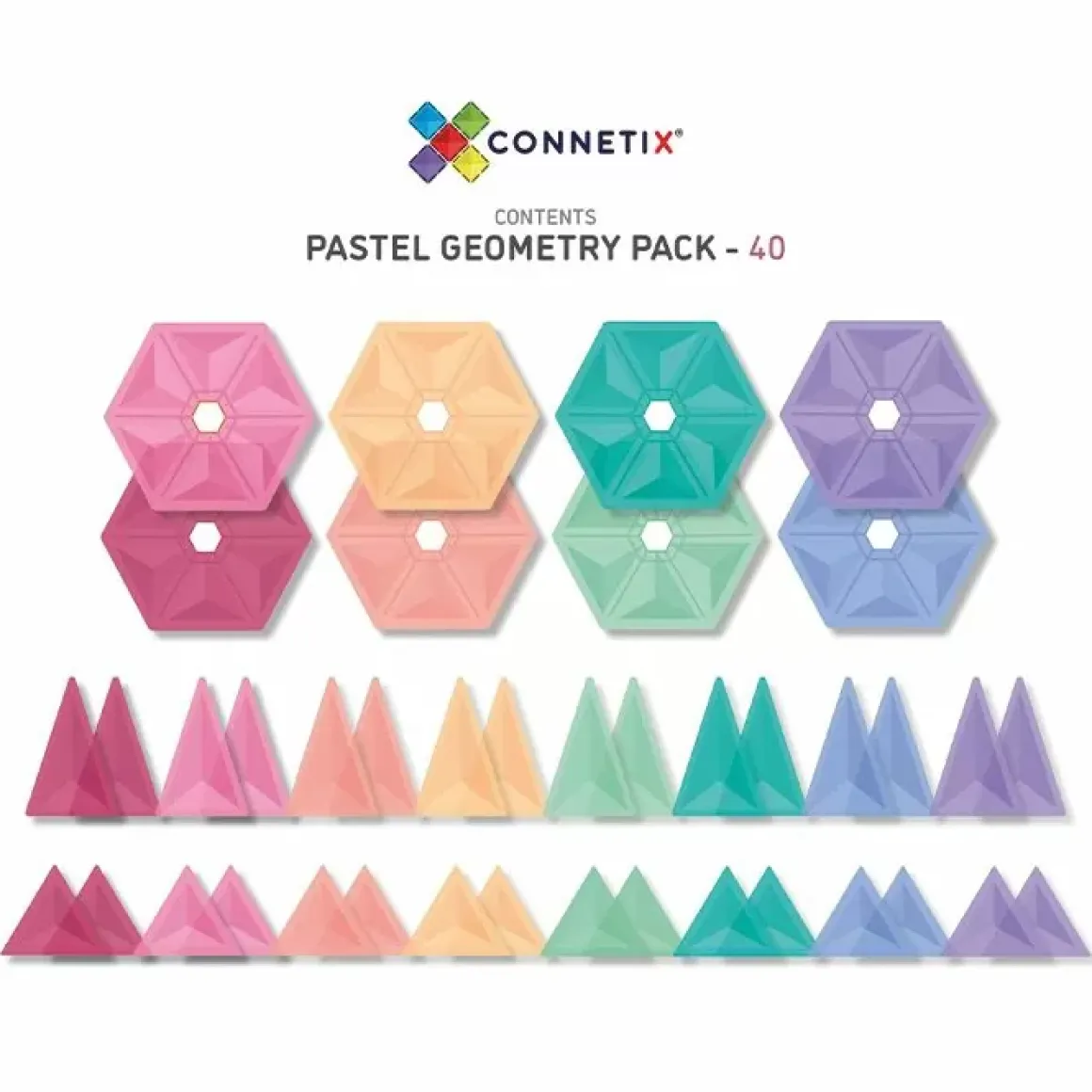 Connetix Tiles Pastel Geometry Pack (40St)