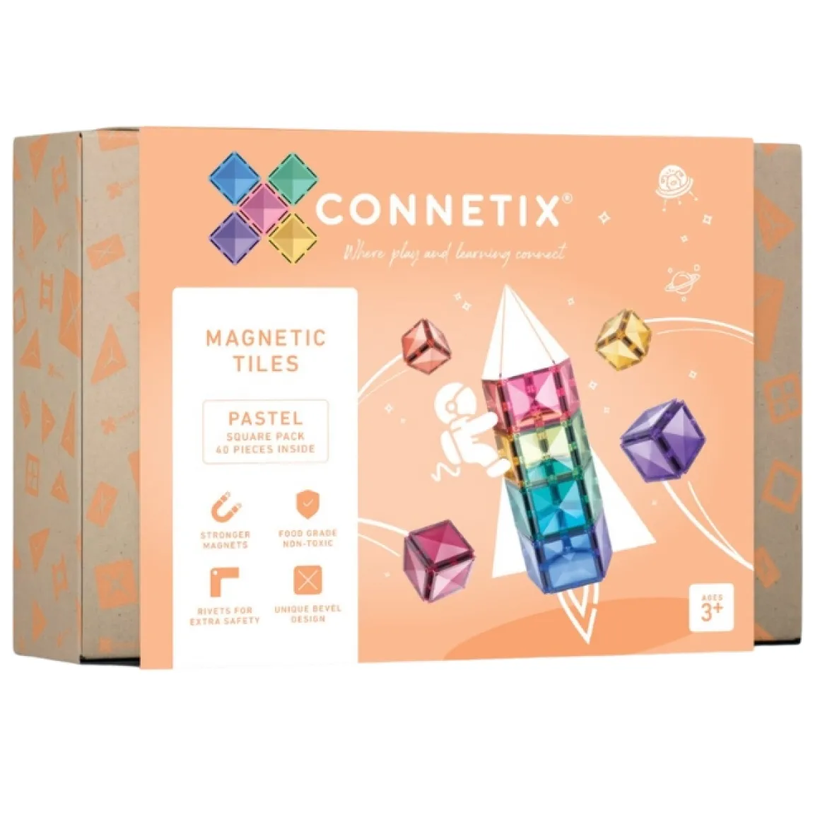 Connetix Tiles Pastel Square Pack (40St)
