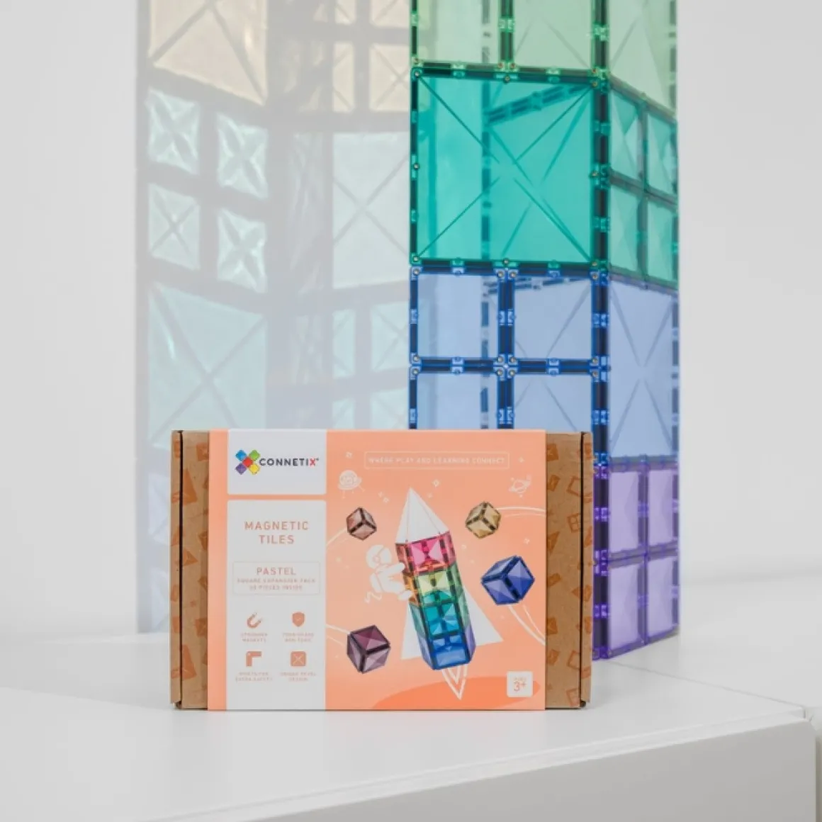 Connetix Tiles Pastel Square Pack (40St)