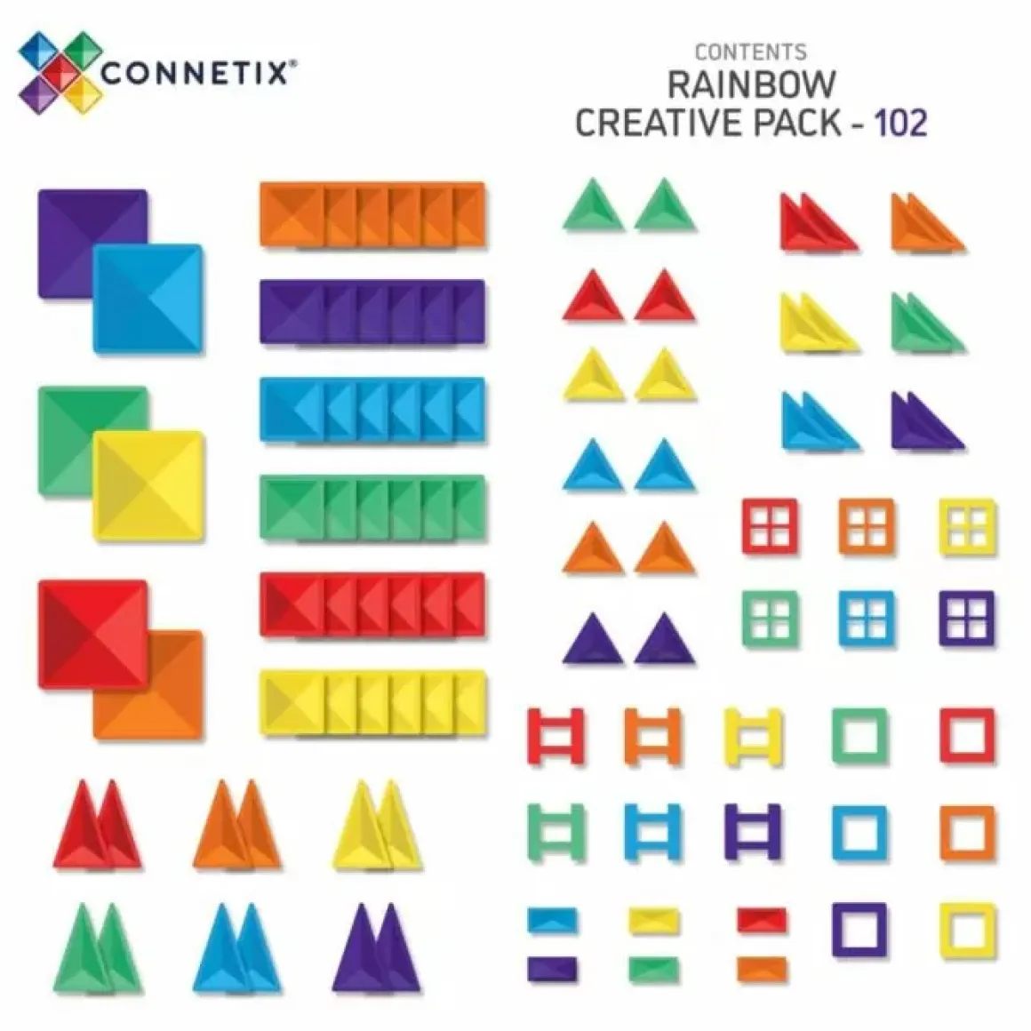 Connetix Tiles Rainbow Creative Pack (102St)