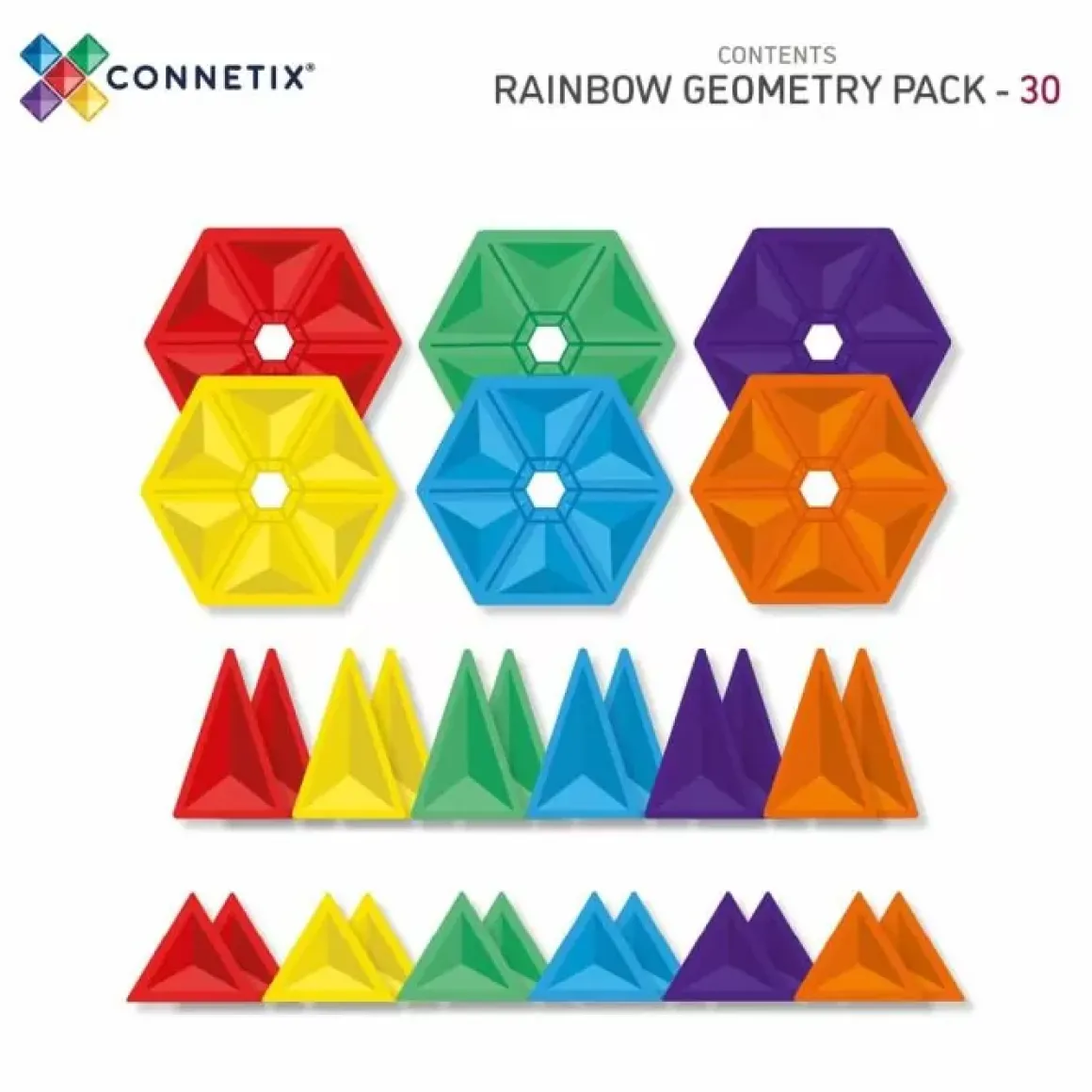 Connetix Tiles Rainbow Geometry Pack (30St)