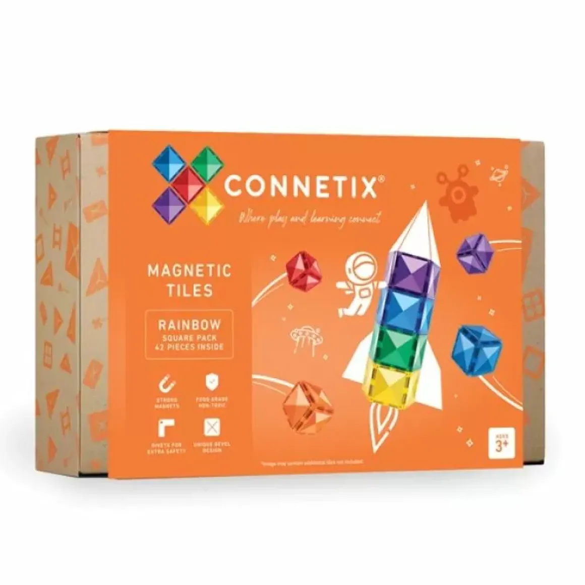 Connetix Tiles Rainbow Square Pack (42St)