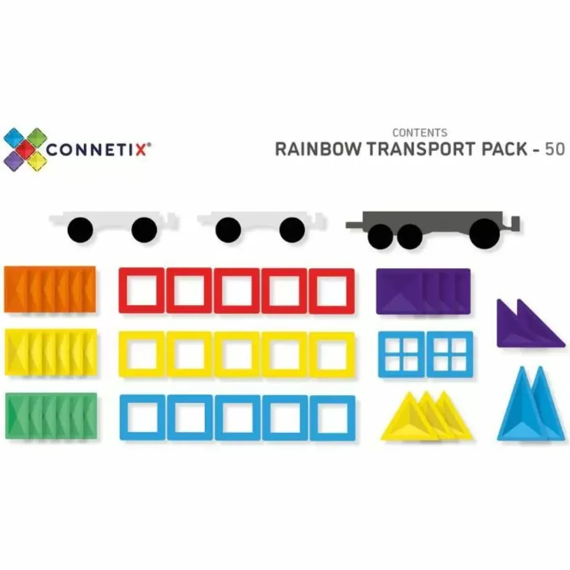 Connetix Tiles Rainbow Transport Pack (50St)
