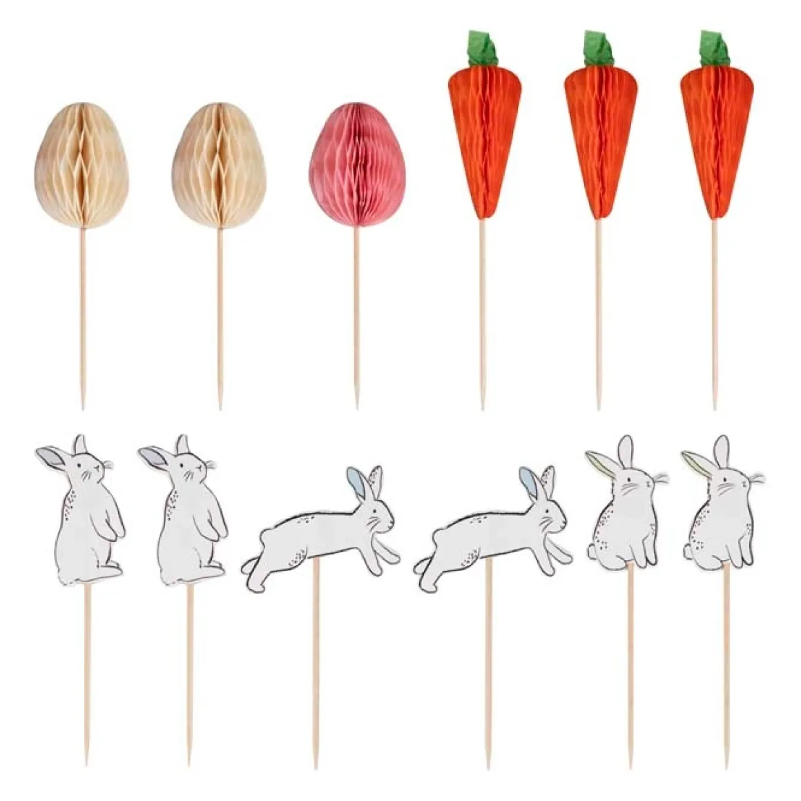 Cupcake Toppers Bunny Hop Hop Hooray (12St) Ginger Ray
