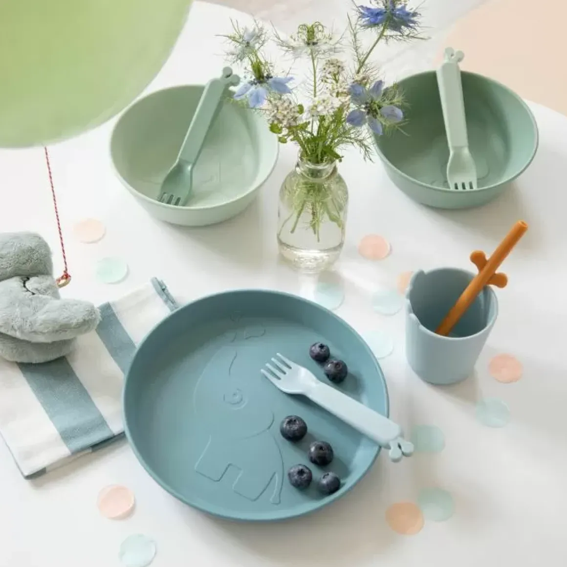 Done By Deer Bestekset Deer Friends Green