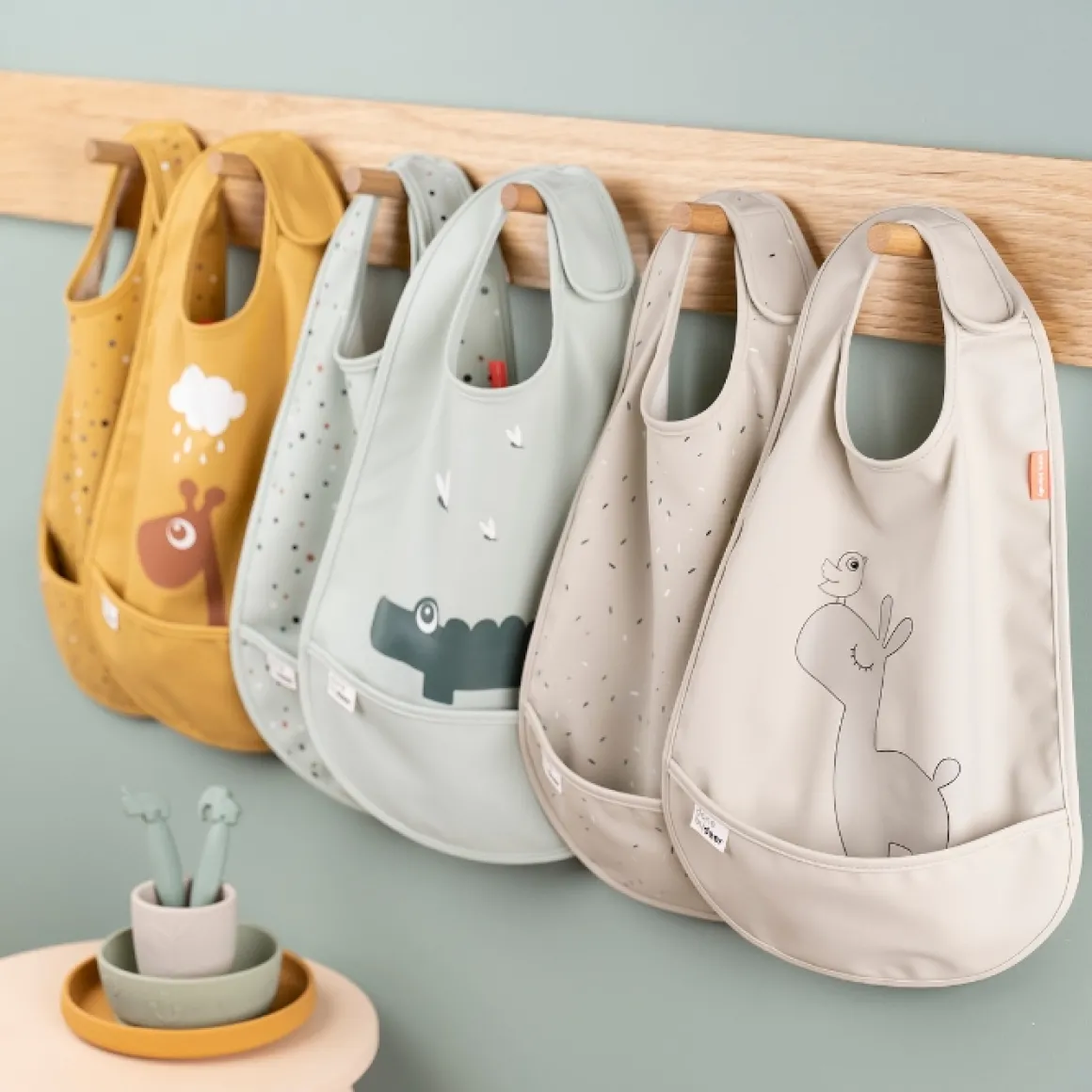 Done By Deer Lange Slabben Croco Groen (2St)