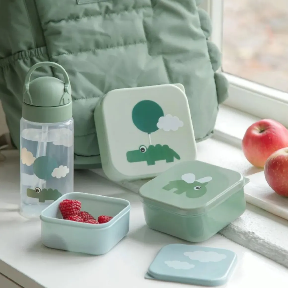 Done By Deer Snackbox Set (3St) Happy Clouds Green