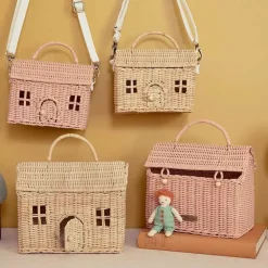 Draagbaar Poppenhuisje Casa Bag Straw Olli Ella