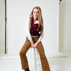 Draagzak Click Carrier Ribbed Velvet Berry Red Bykay