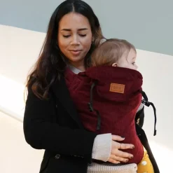 Draagzak Click Carrier Ribbed Velvet Berry Red Bykay