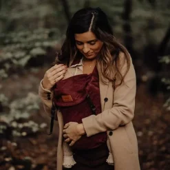 Draagzak Click Carrier Ribbed Velvet Berry Red Bykay