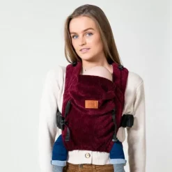 Draagzak Click Carrier Ribbed Velvet Berry Red Bykay