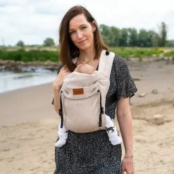 Draagzak Click Carrier Ribbed Velvet Almond Sand Bykay