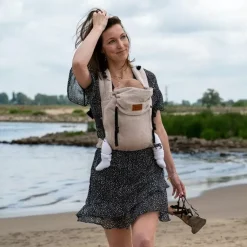 Draagzak Click Carrier Ribbed Velvet Almond Sand Bykay