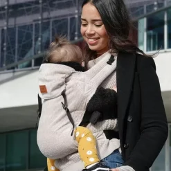 Draagzak Click Carrier Ribbed Velvet Almond Sand Bykay