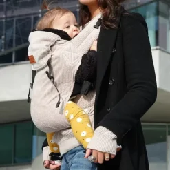 Draagzak Click Carrier Ribbed Velvet Almond Sand Bykay