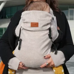 Draagzak Click Carrier Ribbed Velvet Almond Sand Bykay