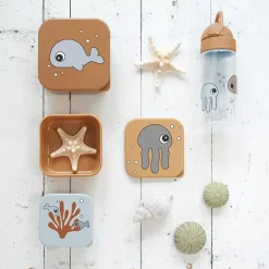 Drinkbeker Met Rietje Sea Friends Mustard/Grey Done By Deer