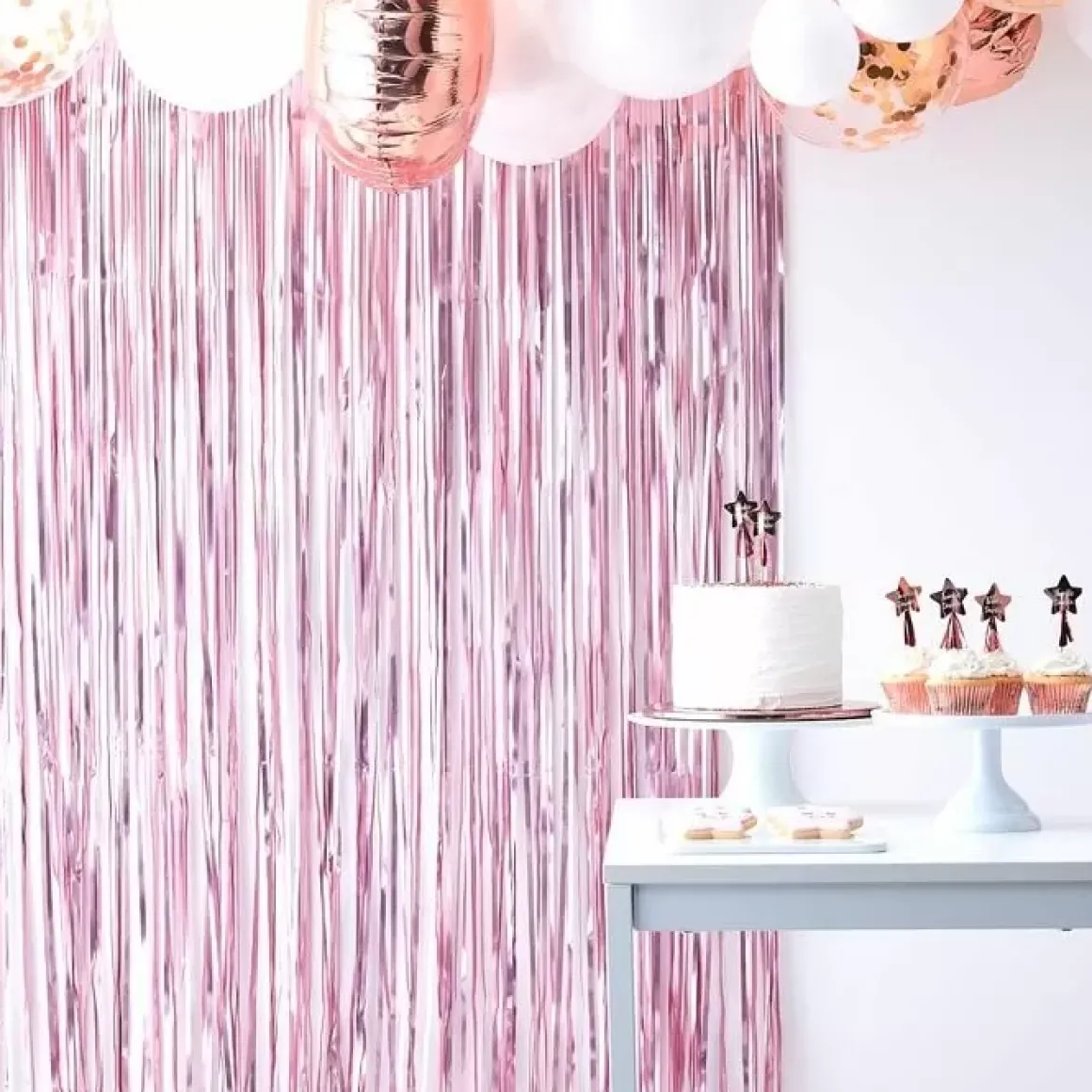 Feestgordijn Roze Twinkle Twinkle Ginger Ray