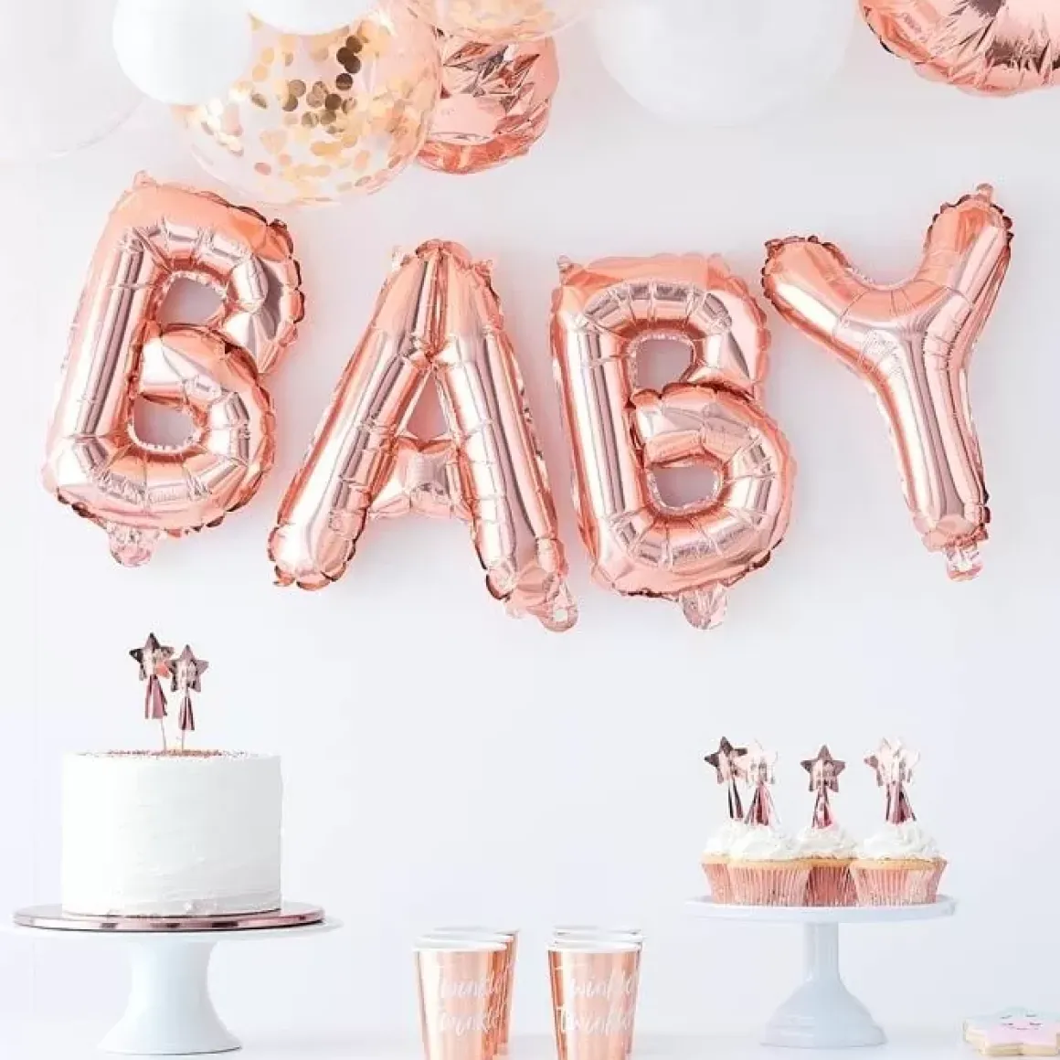 Folieballon Baby Rosegoud Twinkle Twinkle Ginger Ray