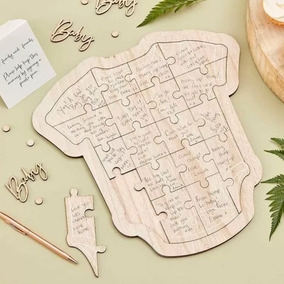 Gastenboek Houten Puzzel Romper Botanical Baby Ginger Ray