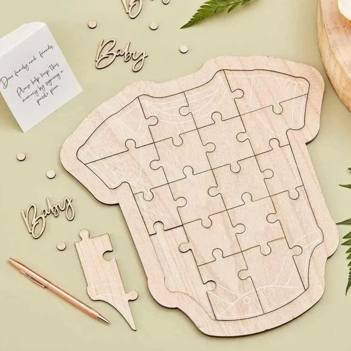 Gastenboek Houten Puzzel Romper Botanical Baby Ginger Ray
