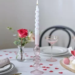 Gedraaide Kaarsen Met Hartjes - Romantische Tafeldecoratie - Ginger Ray