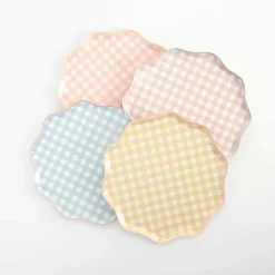 Gingham Pastel Gebaksbordjes Van Meri Meri (12 Stuks)